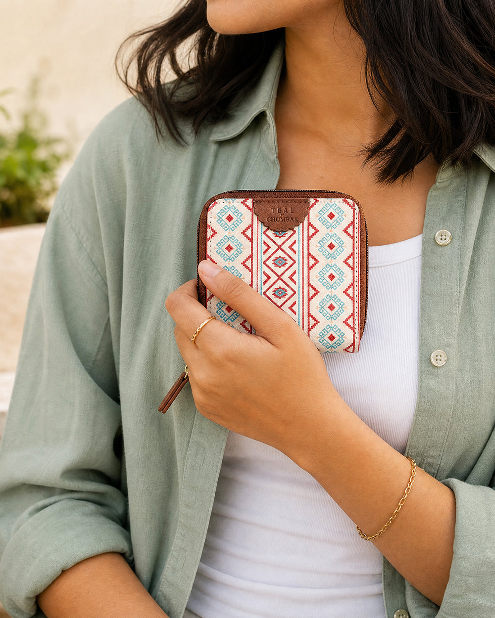 TealByChumbak Mercado Aztec Mini Wallet