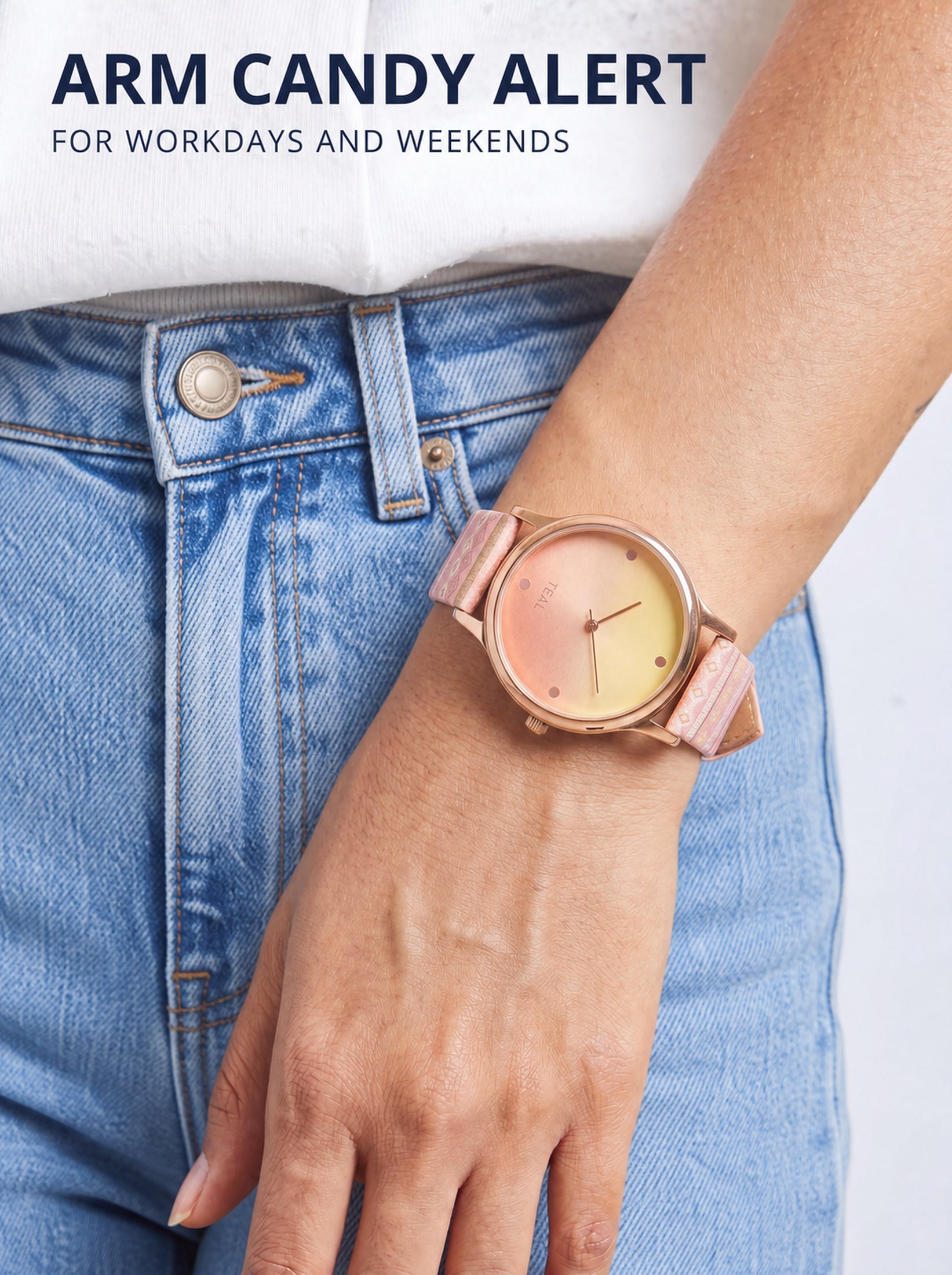 TEAL by Chumbak Ombre Aztec Watch-Peach