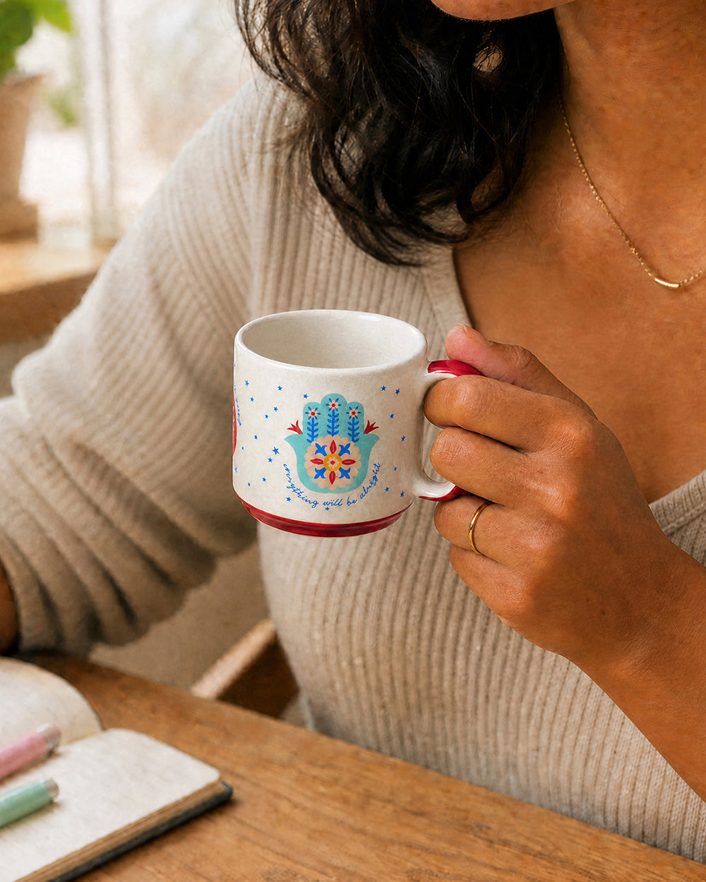 Hamsa Mugs Duo , Gift Set of 2 | Comes in a Gift Box