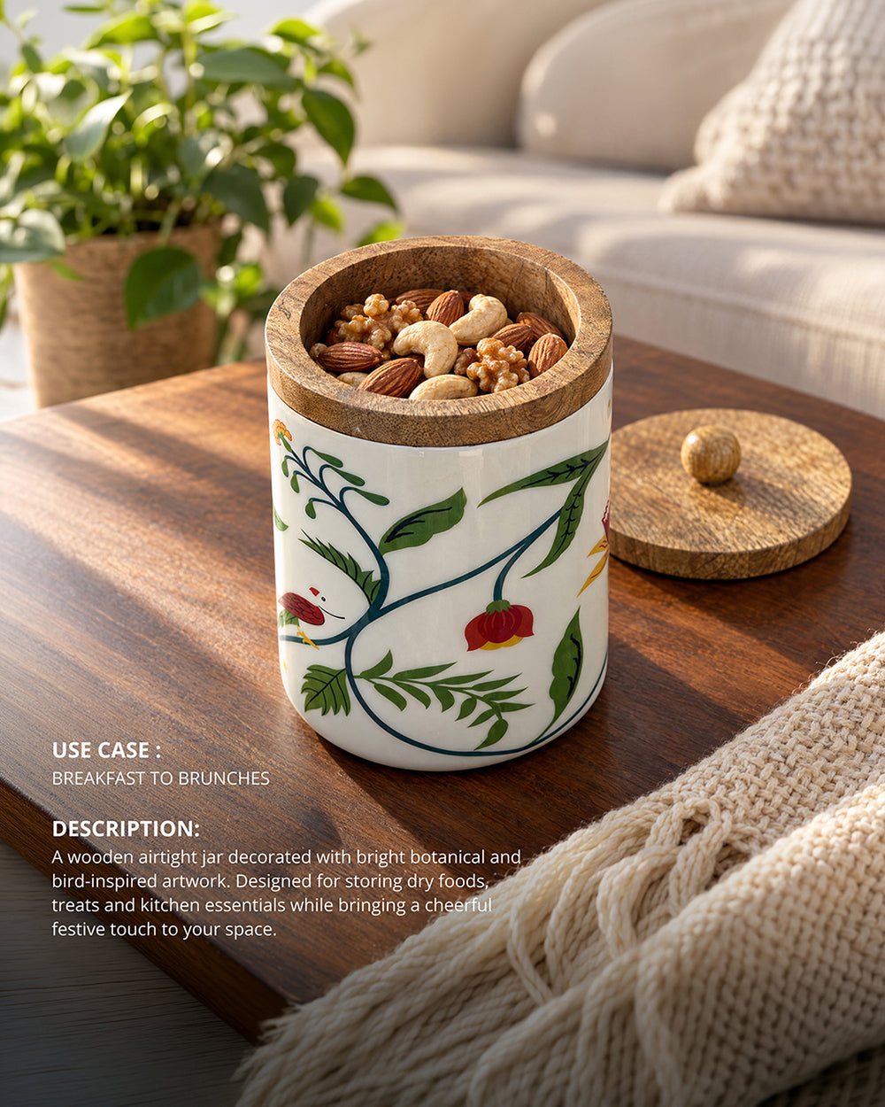 Guldasta Wooden  Jar | Haveli Socials