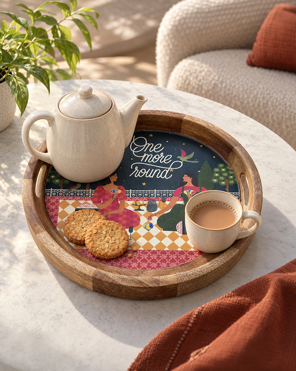 Golden Shaam Serving Tray | Haveli Socials