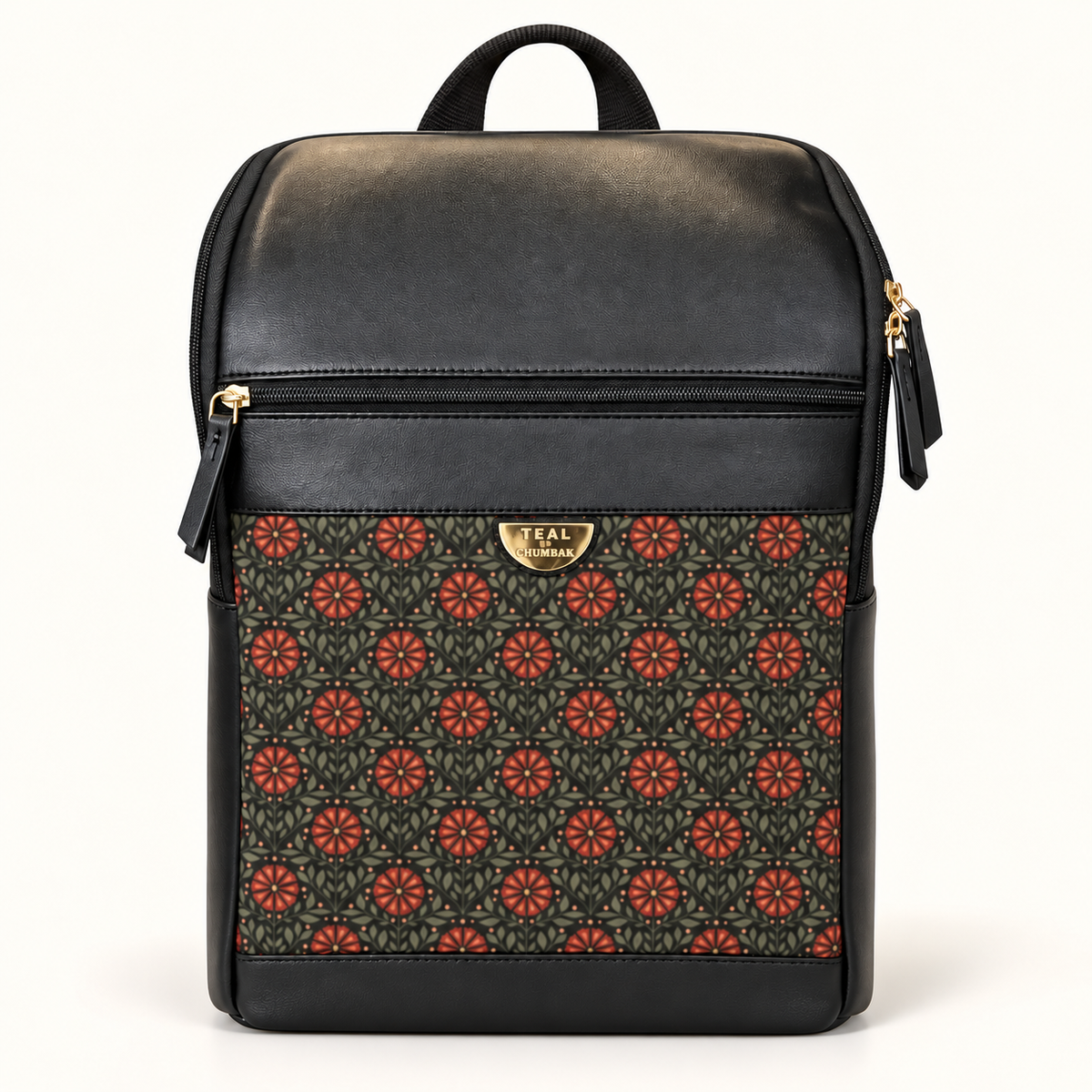 Teal by Chumbak Crimson Phool Laptop Backpack