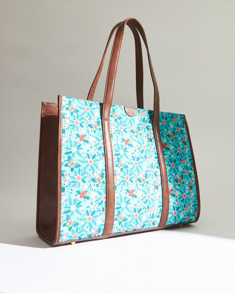 TealByChumbak Birds of Paradise Canvas Tote
