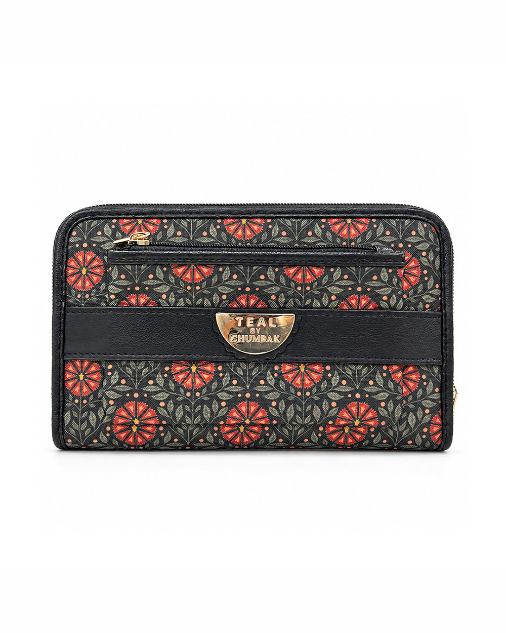 Teal by Chumbak Crimson Phool Jaal Long Wallet