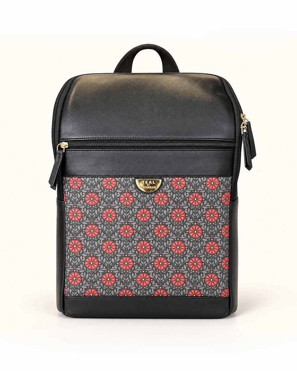 Teal by Chumbak Crimson Phool Laptop Backpack