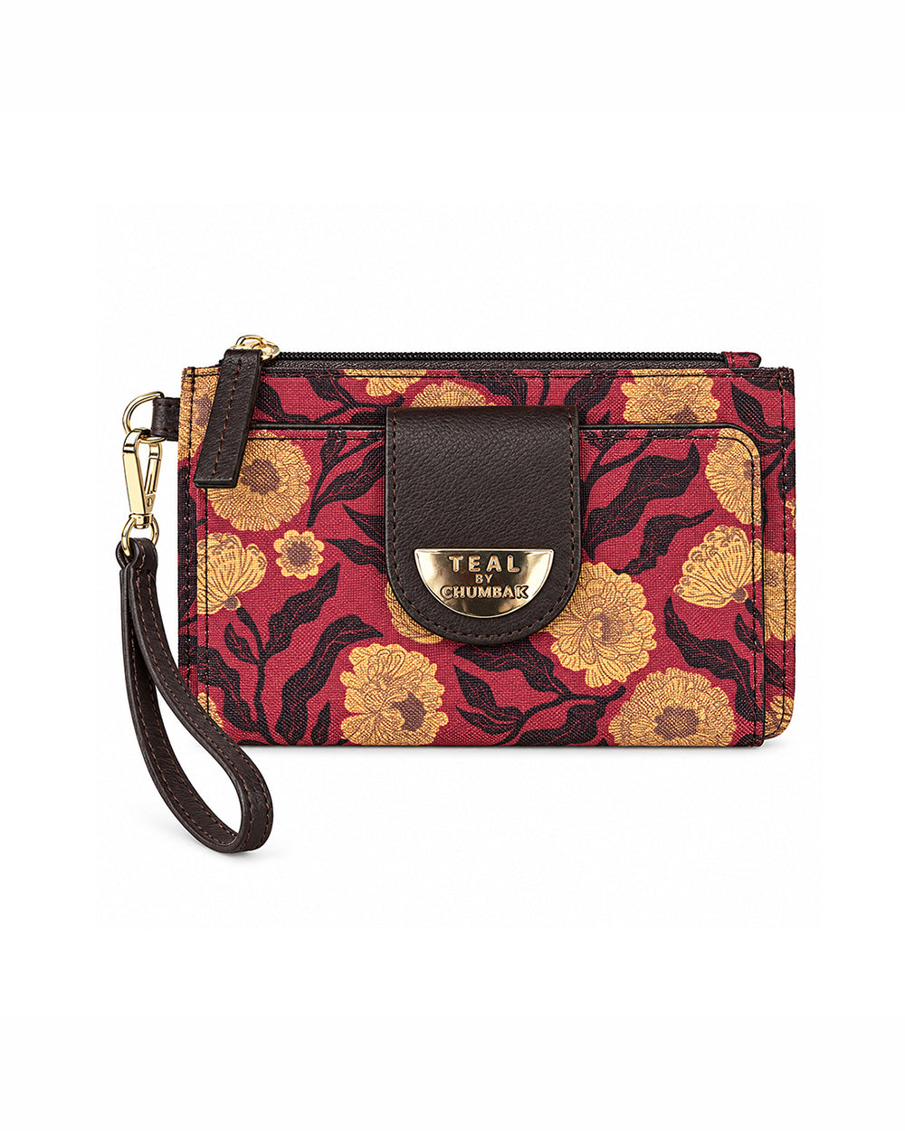 Teal by Chumbak Crimson Marigold Muse Wristlet Wallet
