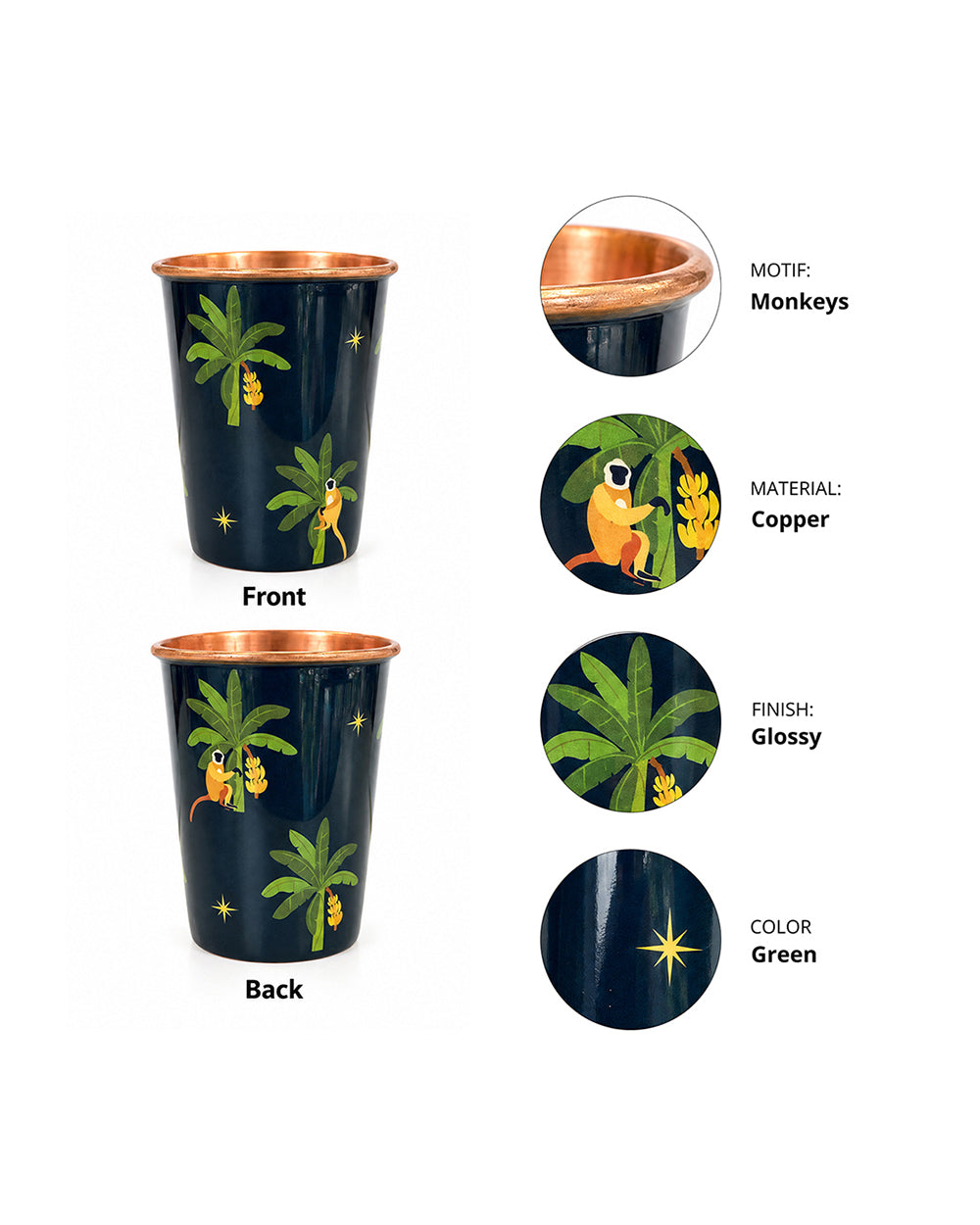 Monkey Business Copper Tumbler | Haveli Socials