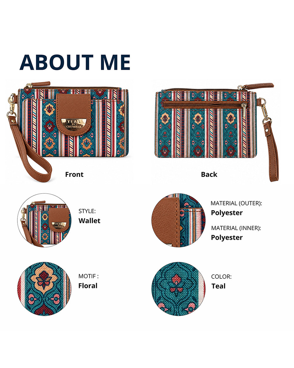 Teal by Chumbak Botanical Bail Wristlet Wallet