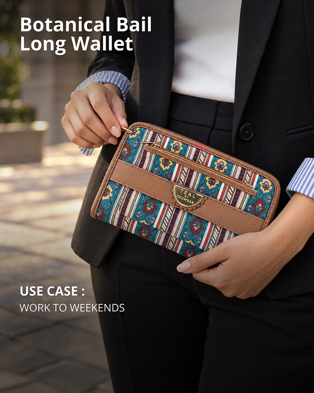 Teal by Chumbak Botanical Bail Long Wallet