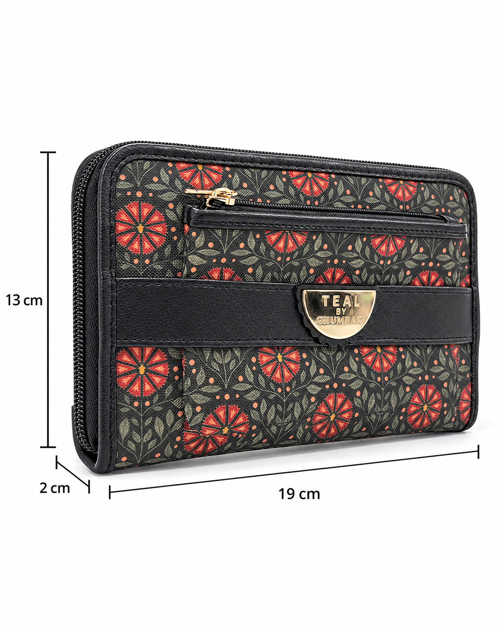 Teal by Chumbak Crimson Phool Jaal Long Wallet