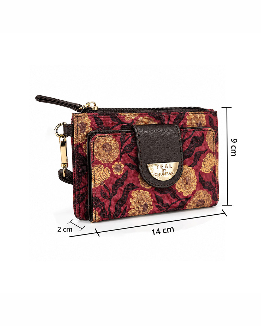 Teal by Chumbak Crimson Marigold Muse Wristlet Wallet