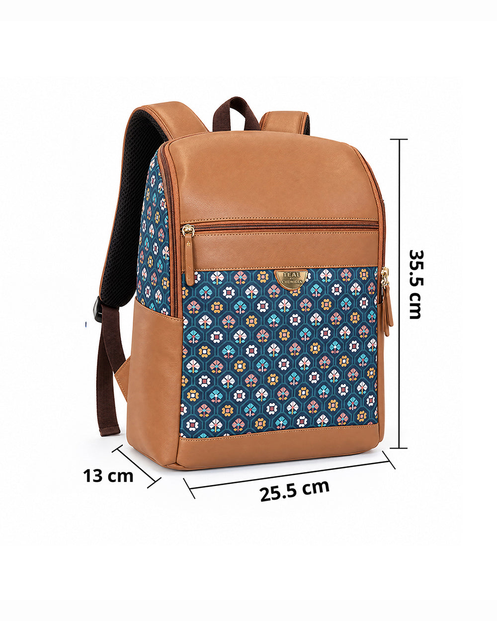 Teal by Chumbak Pixel Flower Laptop Backpack