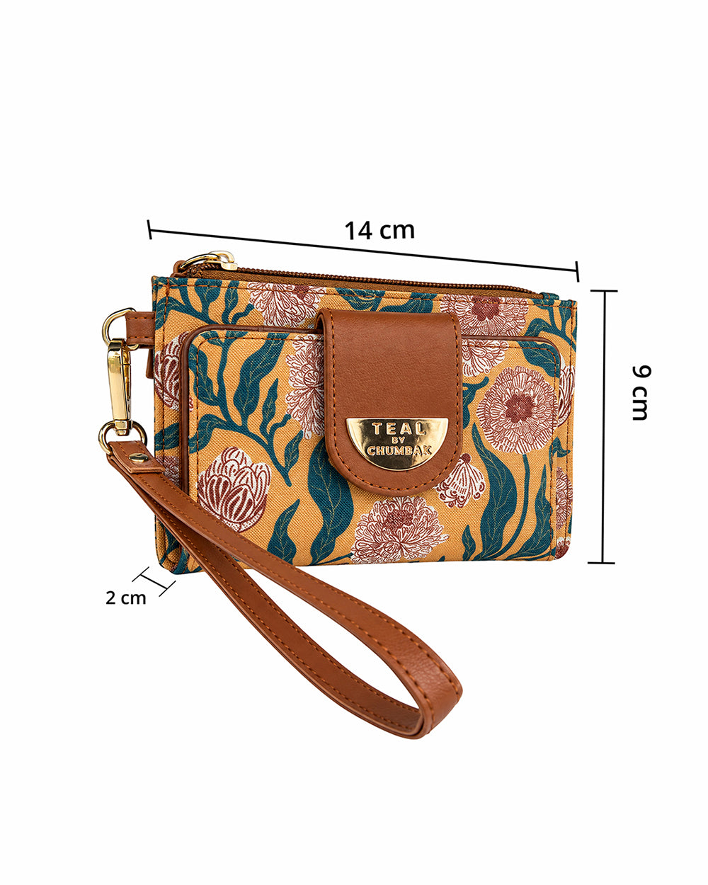 Teal by Chumbak White Marigold Wristlet Wallet