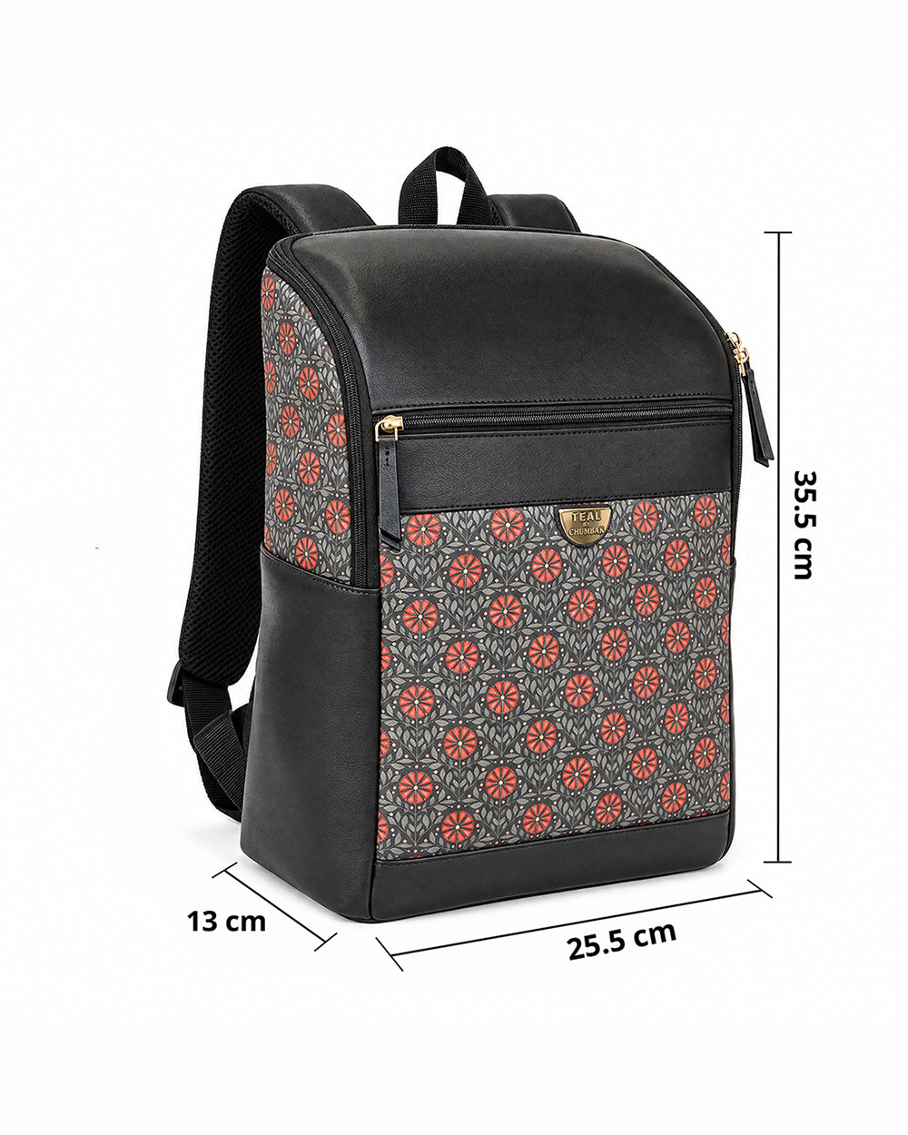 Teal by Chumbak Crimson Phool Laptop Backpack