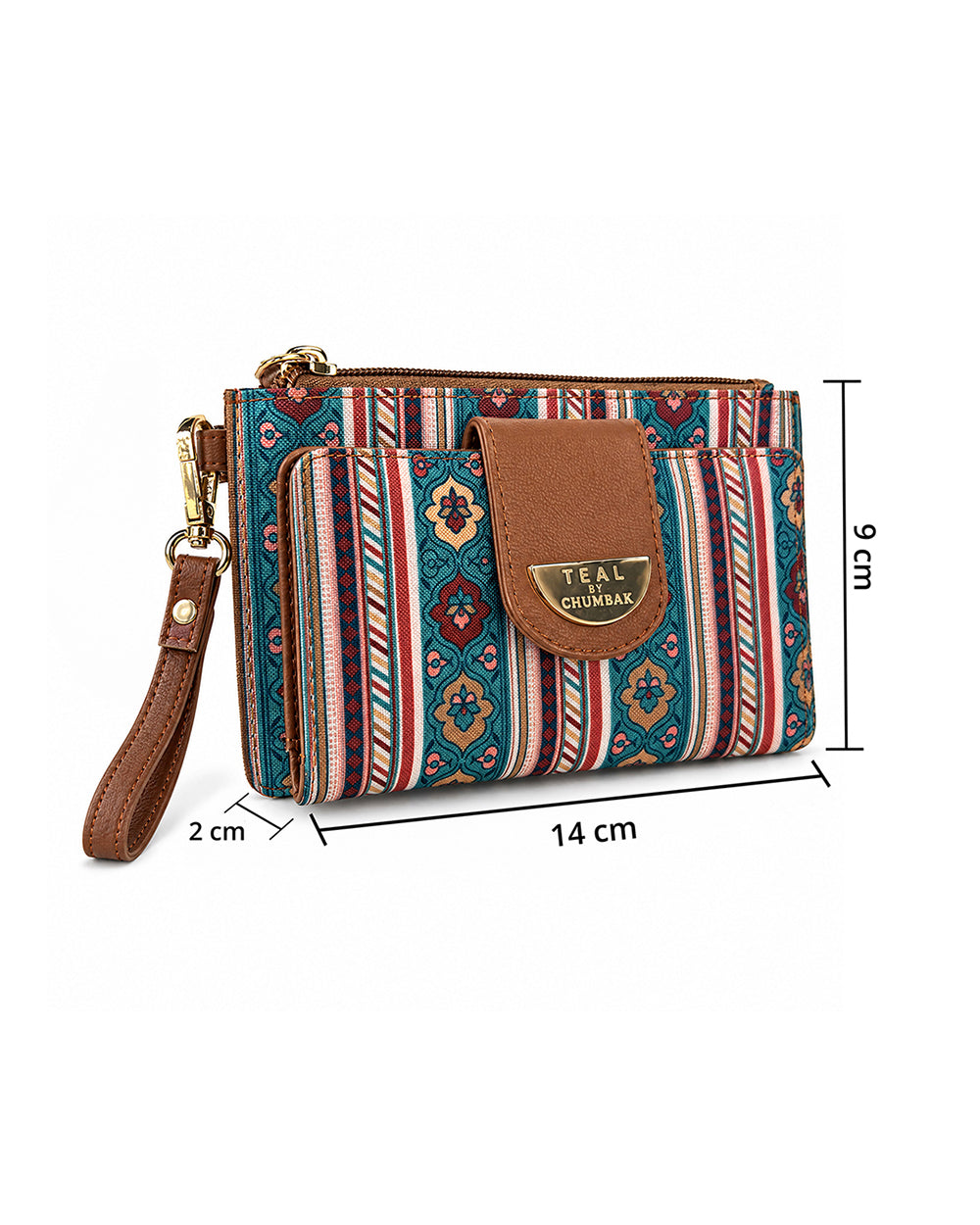 Teal by Chumbak Botanical Bail Wristlet Wallet