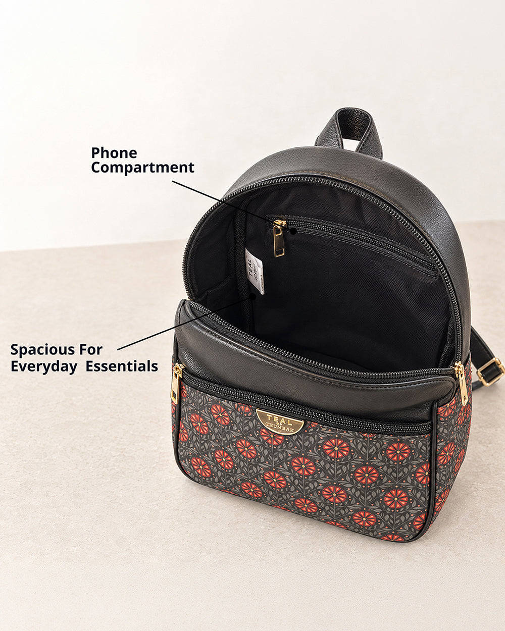 Teal by Chumbak Crimson Phool Mini Backpack