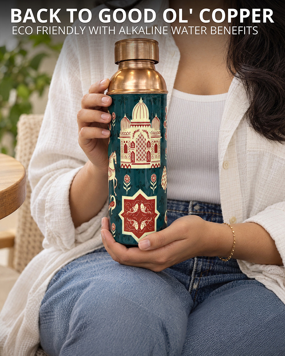 Tilla On The Go Copper Bottle | Haveli Socials