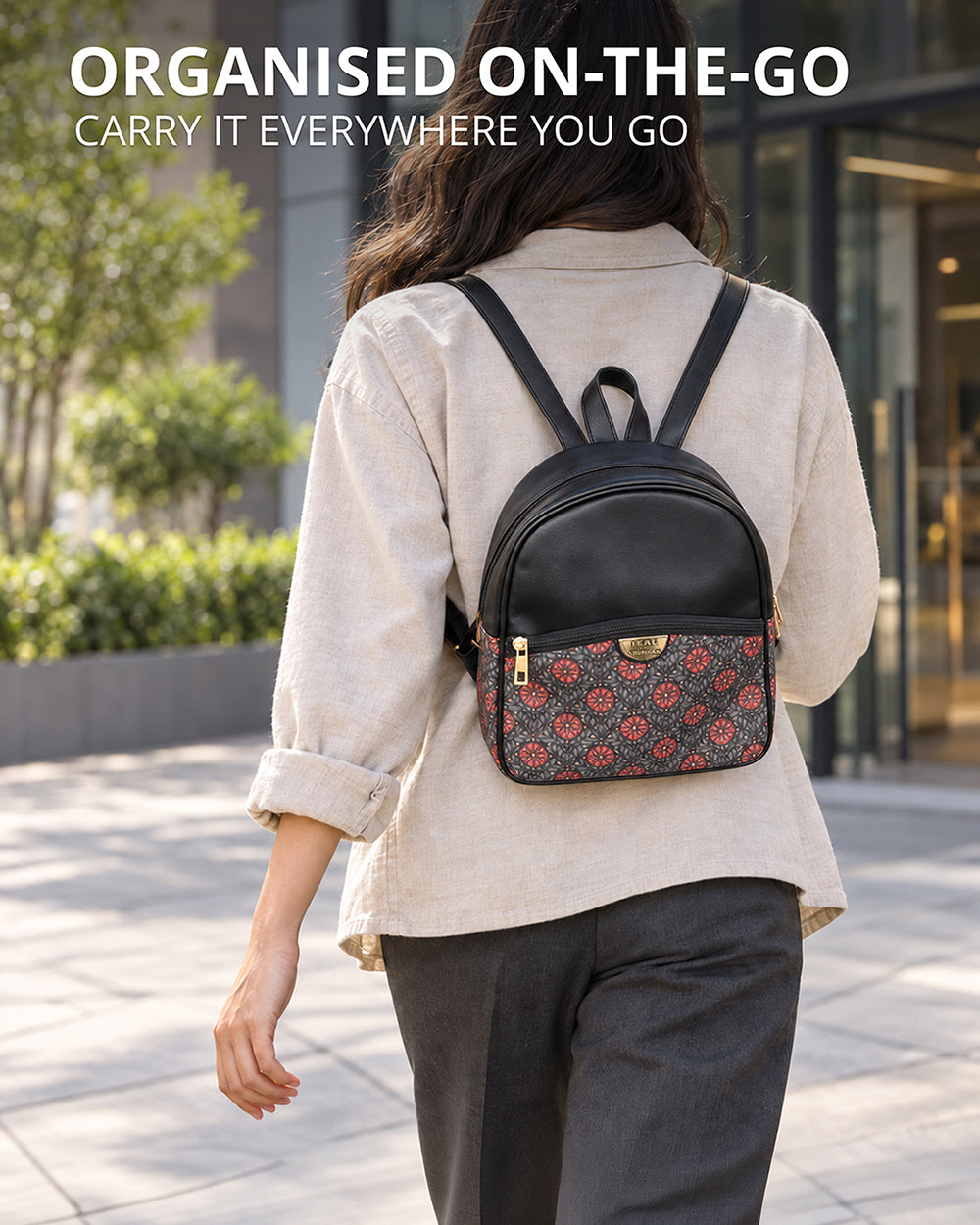 Teal by Chumbak Crimson Phool Mini Backpack