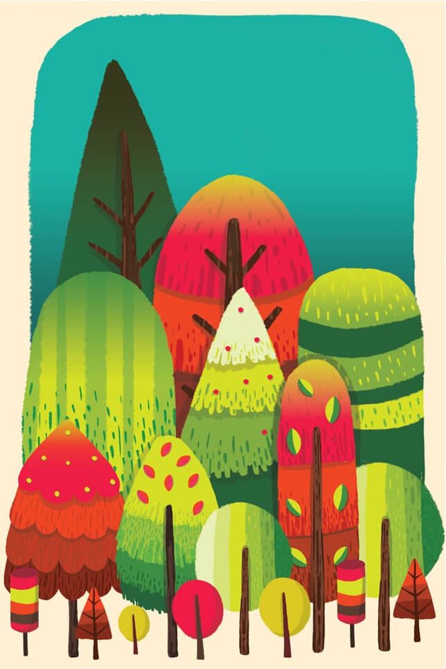 Chumbak Textured Trees Wall Art