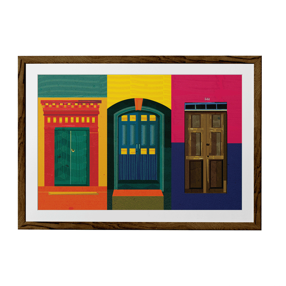 Chumbak 3 Doors Wall Art