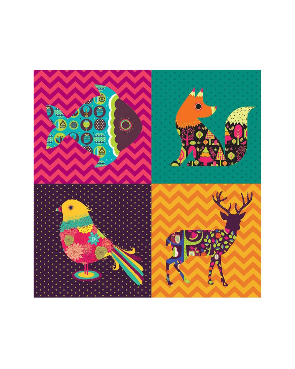 Chumbak Four Animals Wall Art