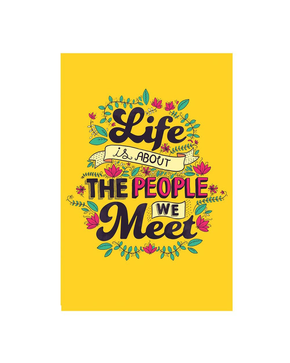 Chumbak Life Yellow Wall Art