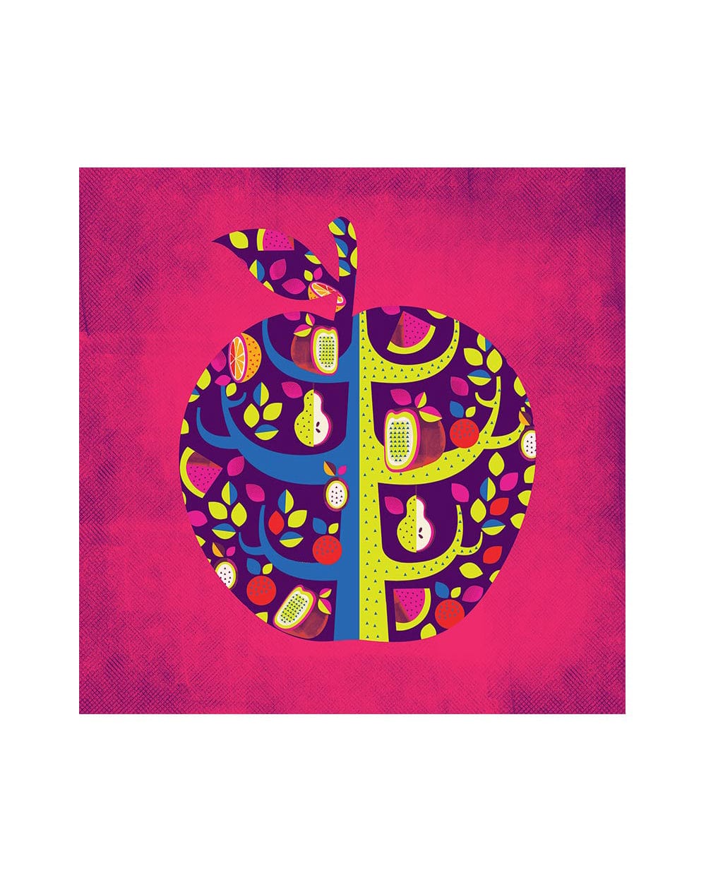 Chumbak Square Apple  Pink Wall Art