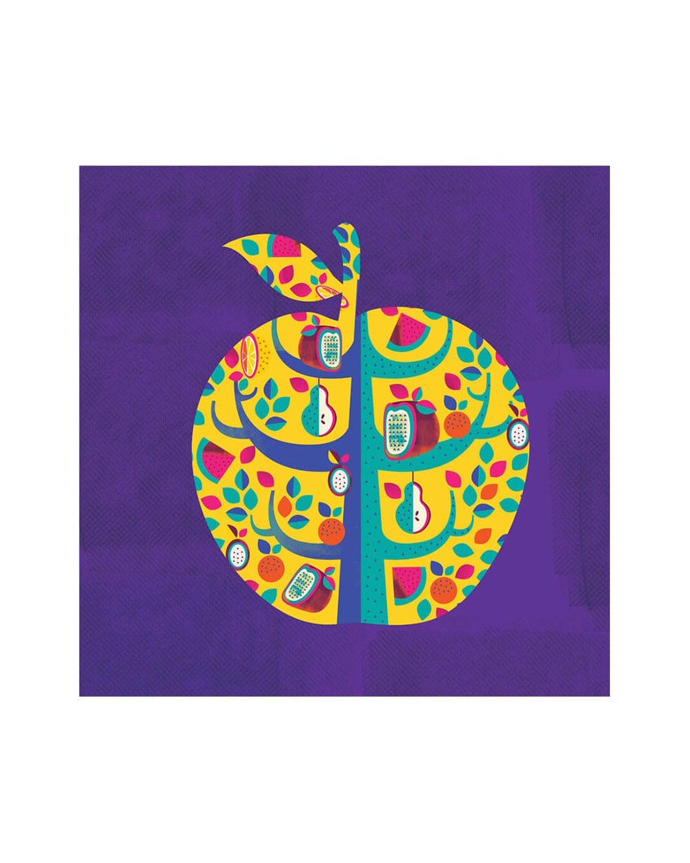 Chumbak Square Apple  Purple Wall Art