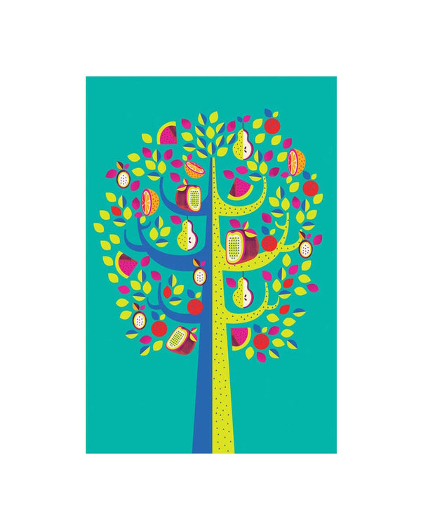 Chumbak Pastel Tree Teal Wall Art