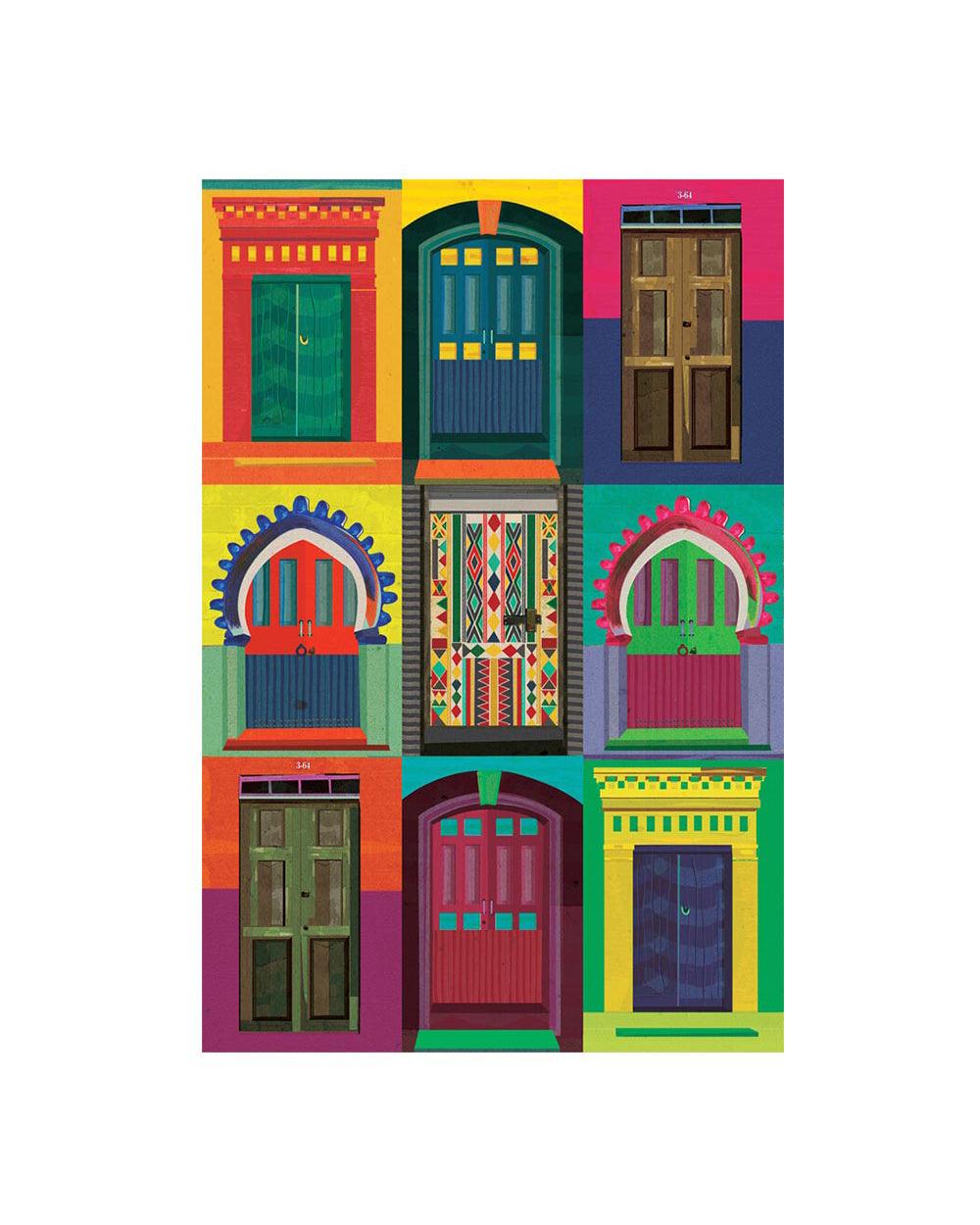 Chumbak 9 Doors Wall Art