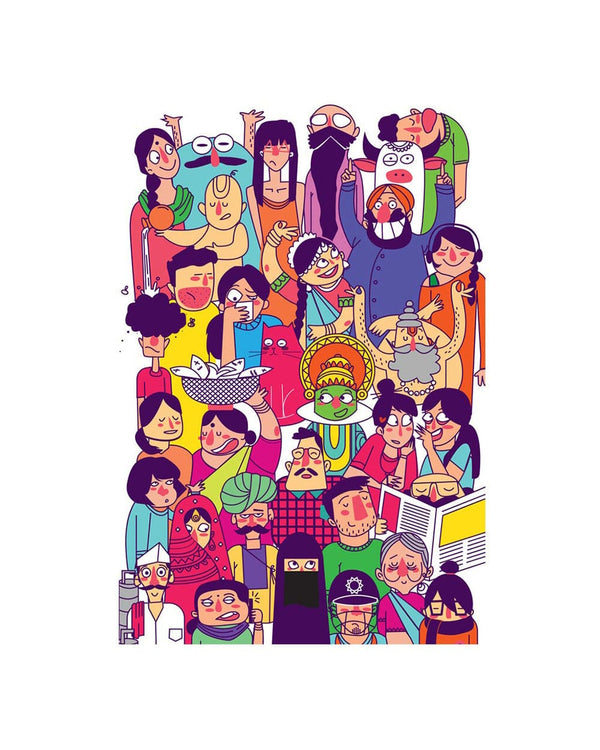 Chumbak Faces Colorful Wall Art