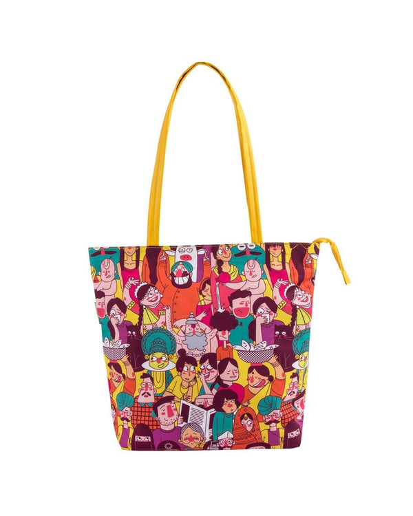 Chumbak Colorful Faces of India Tote Bag