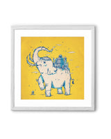 Chumbak Elephant Monument Yellow Wall Art