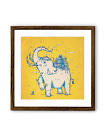 Chumbak Elephant Monument Yellow Wall Art
