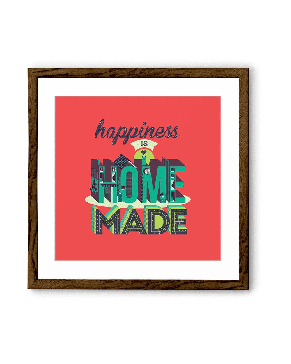 Chumbak Happiness Home Red Wall Art