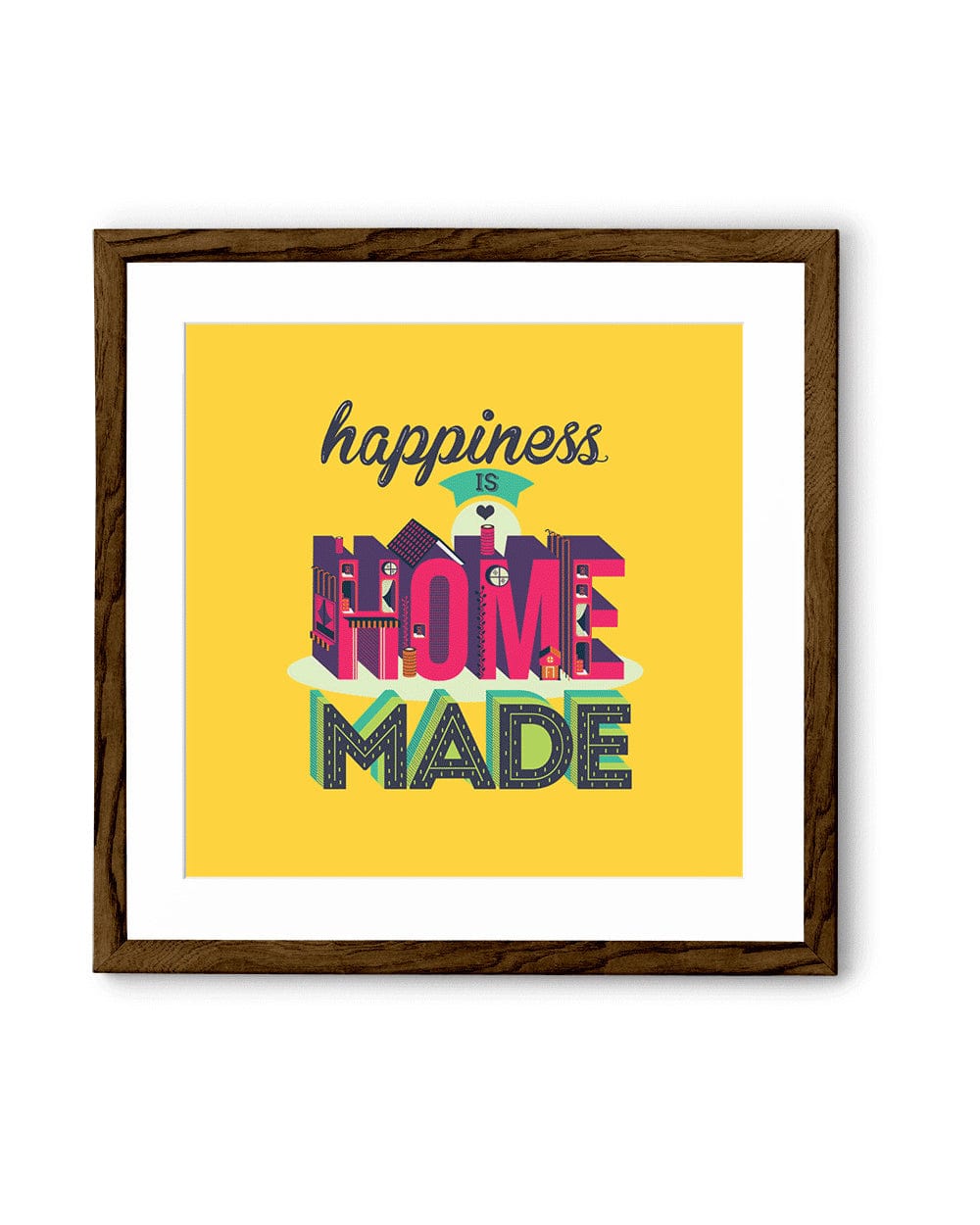 Chumbak Happiness Home Yellow Wall Art