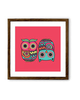 Chumbak Owl Pink Wall Art