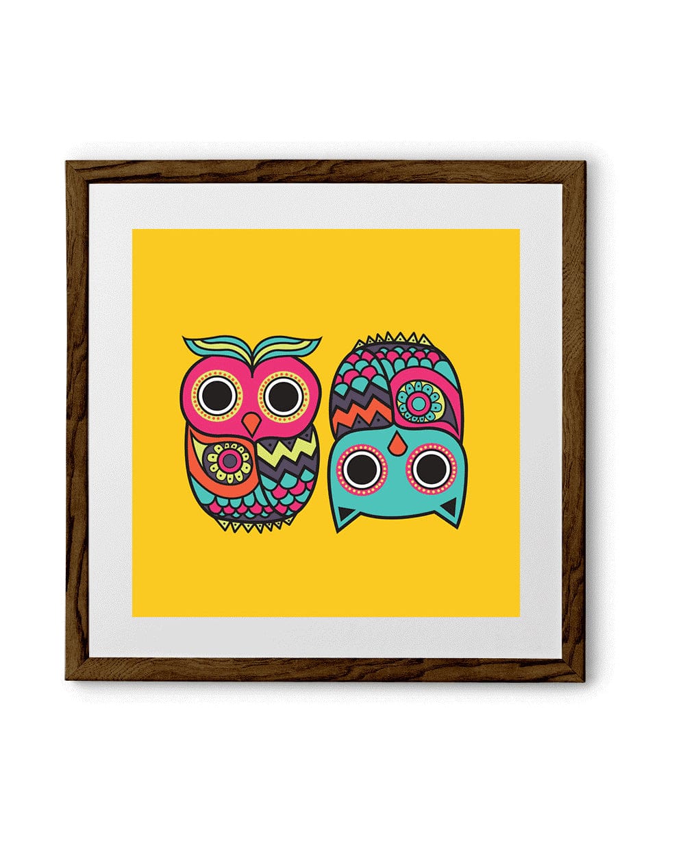 Chumbak Owl Yellow Wall Art