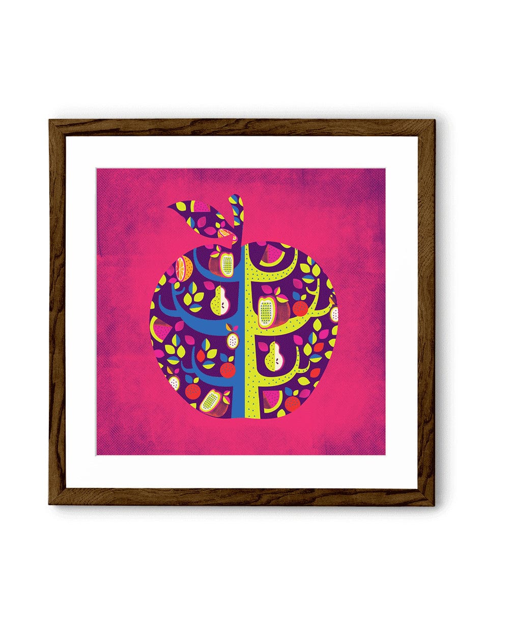 Chumbak Square Apple  Pink Wall Art