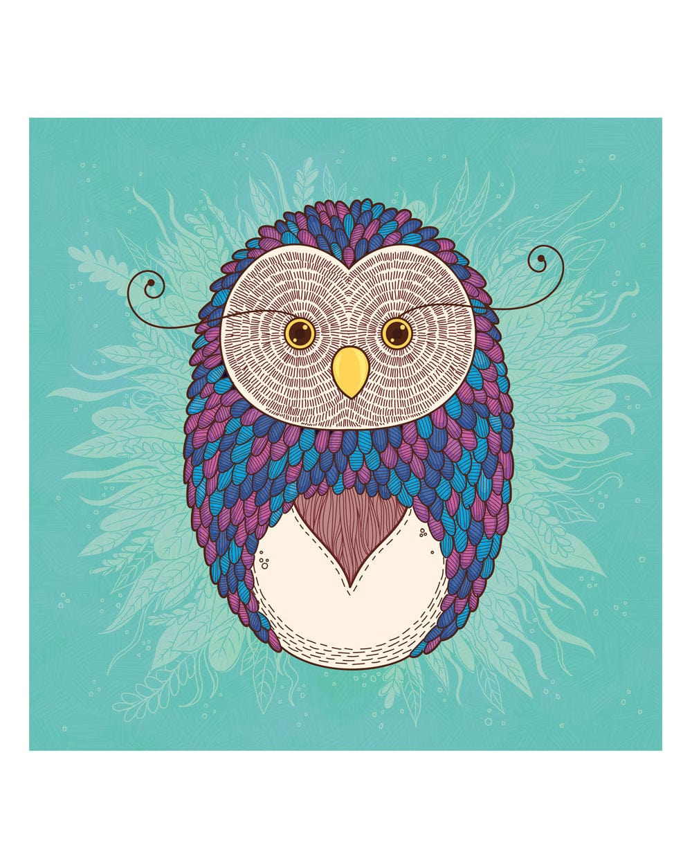 Chumbak Sweater Feather Wall Art - Teal