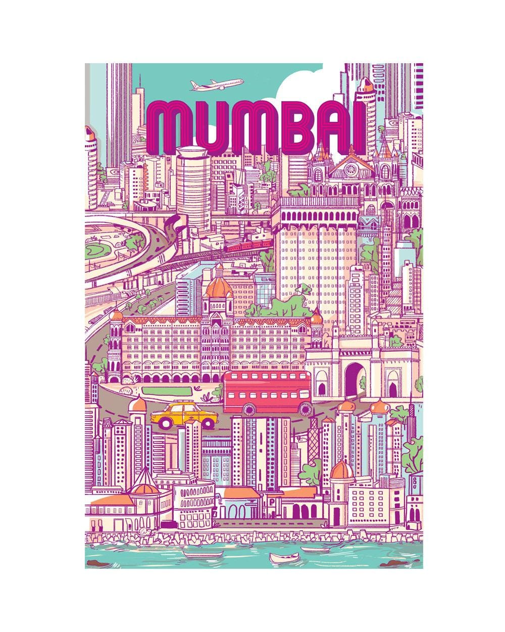 Chumbak City of Dreams Wall Art - Pink