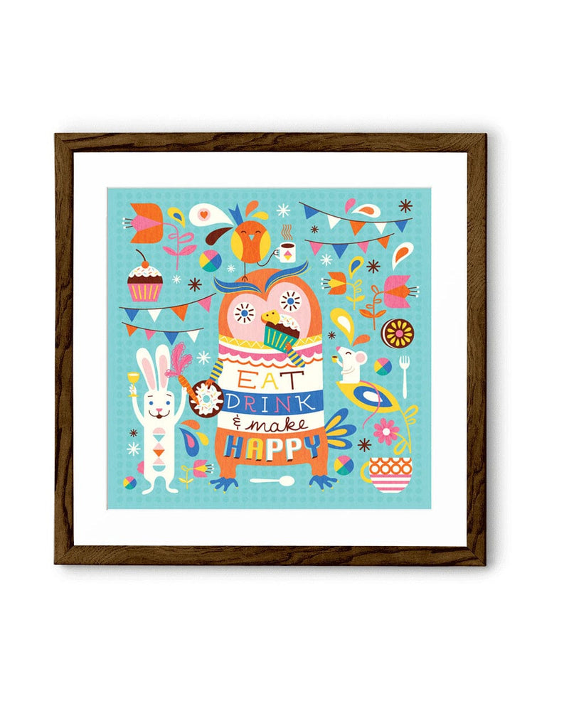 Chumbak Make Happy Wall Art - Blue
