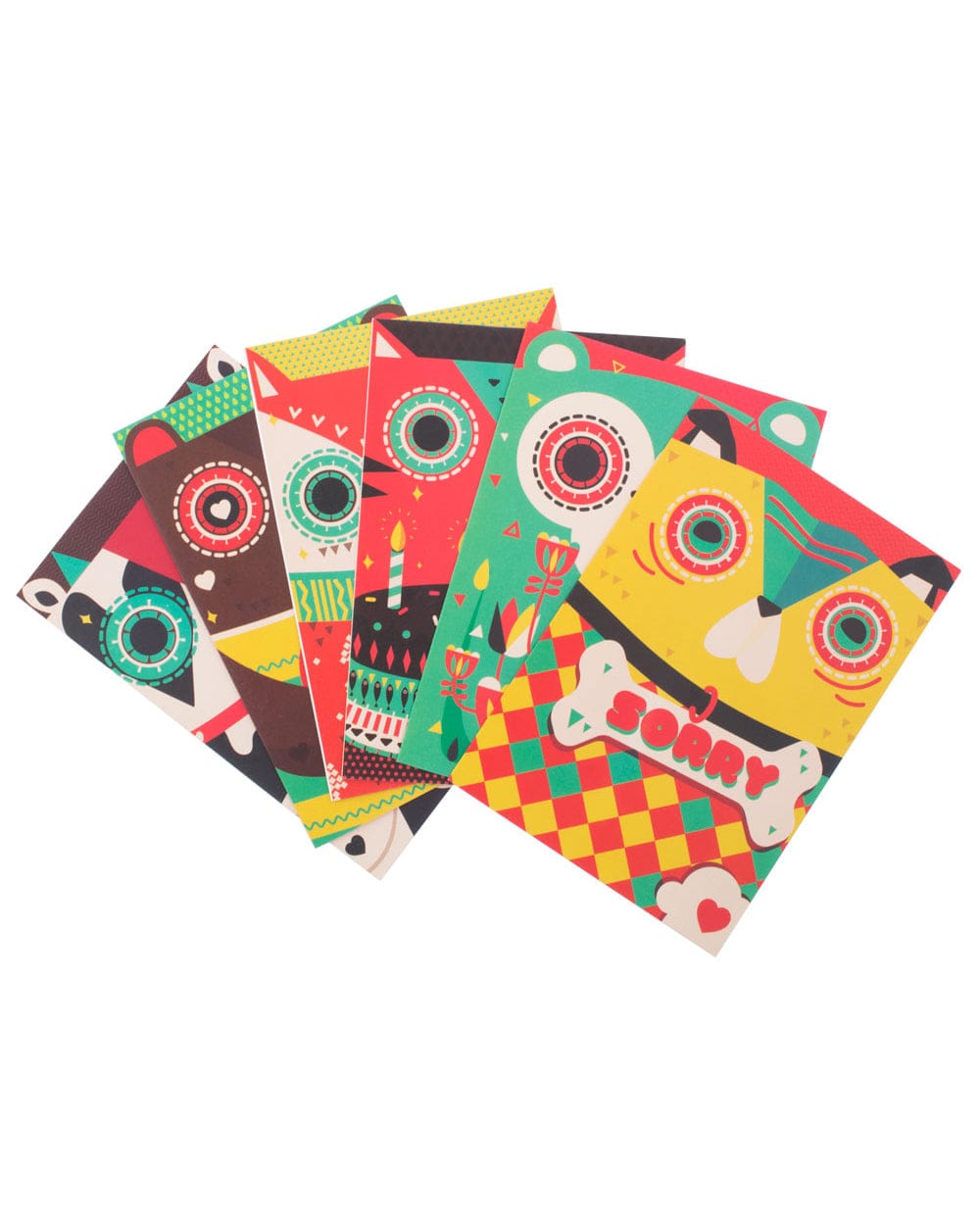 Chumbak Happy Animals Greeting Card - Set of 6