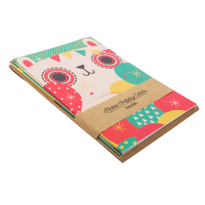 Chumbak Tinsel Town Animals Greeting Card- Set of 6
