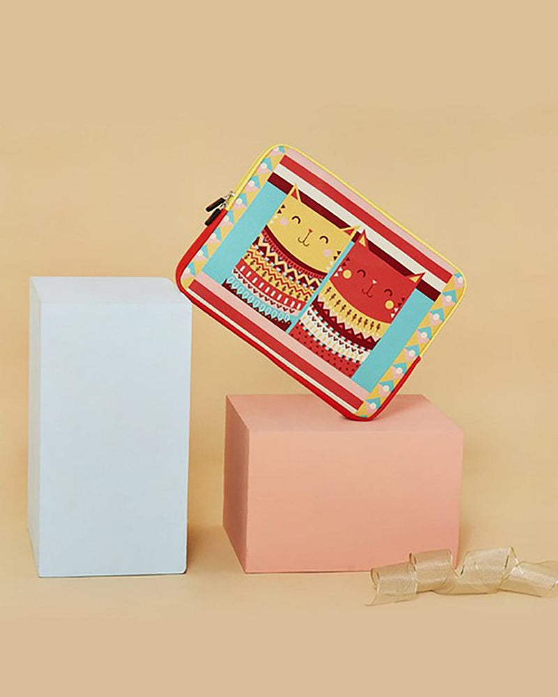 Chumbak Happy Cats Aztec Laptop Sleeve - 13”