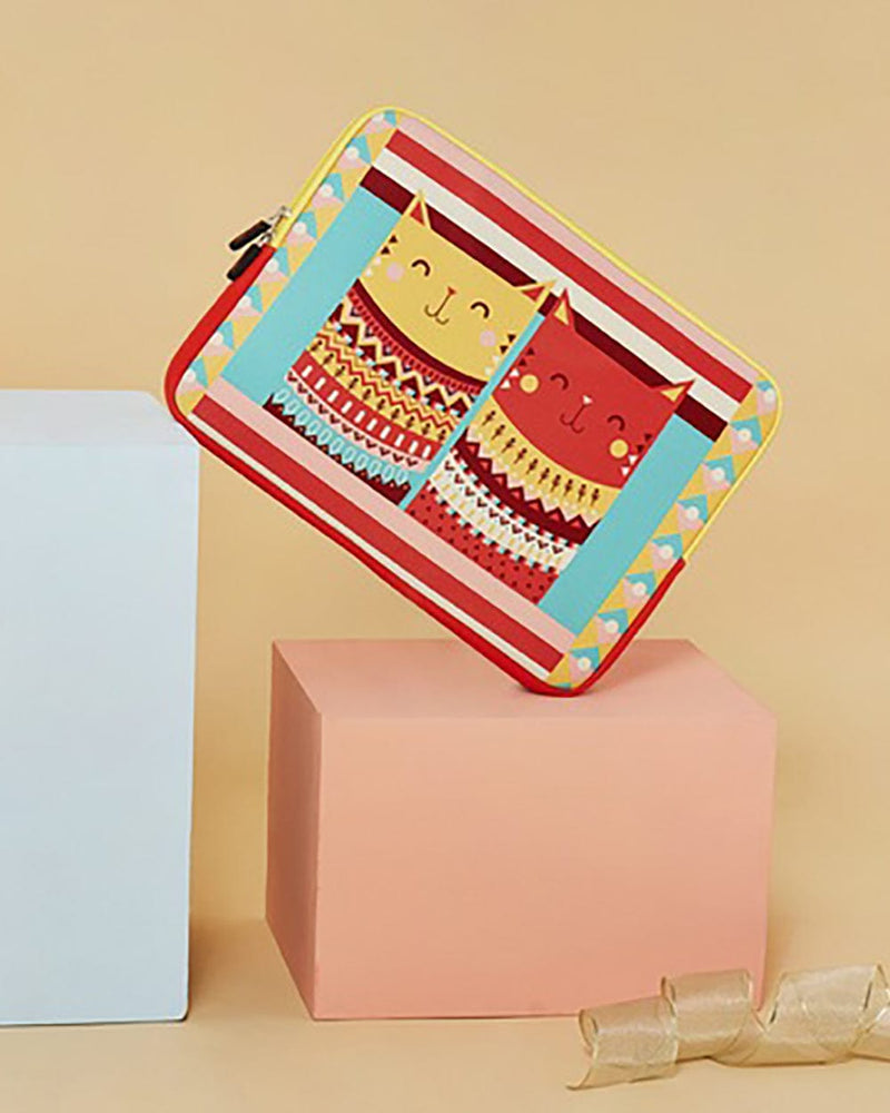 Chumbak Happy Cats Aztec Laptop Sleeve - 13”