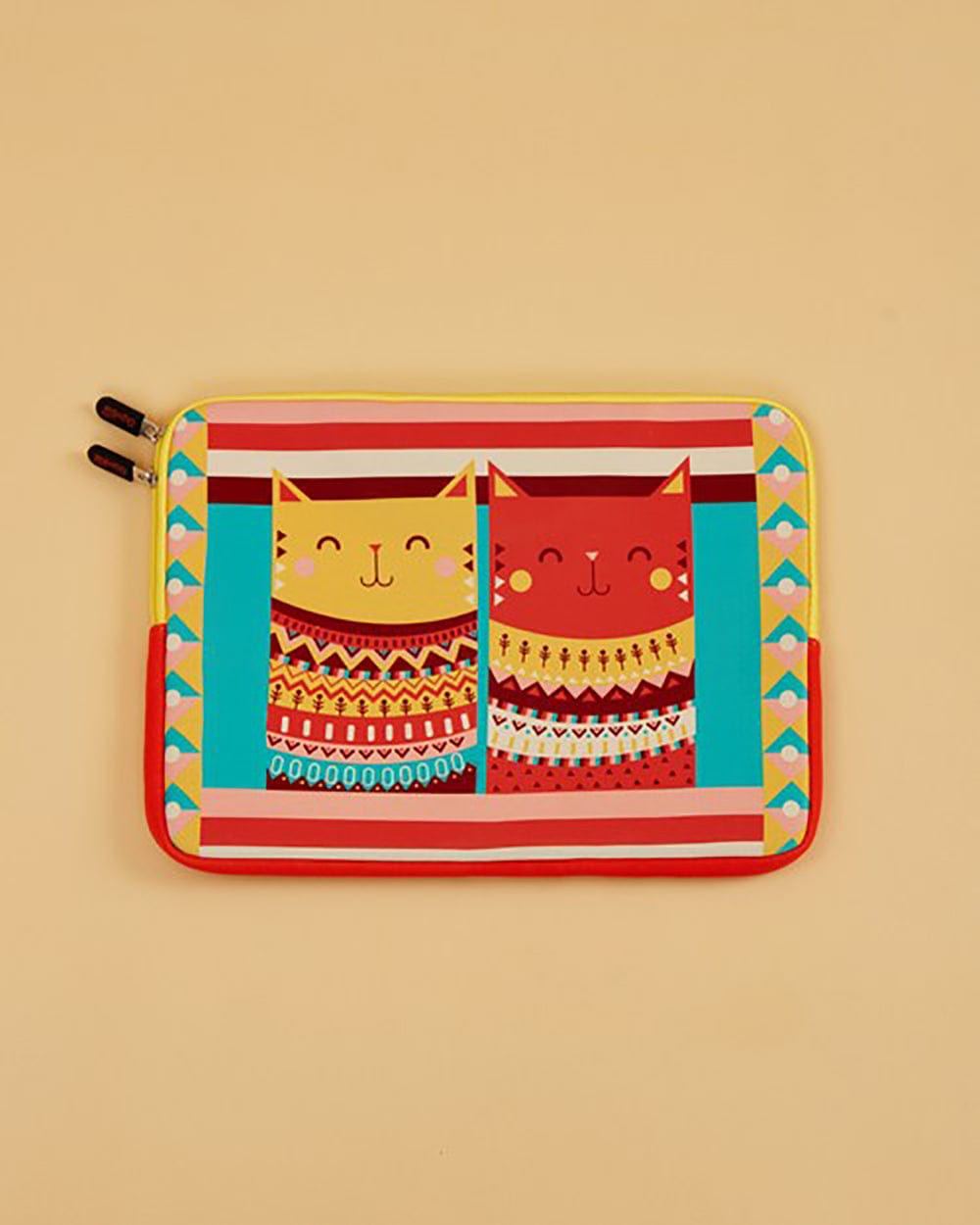 Chumbak Happy Cats Aztec Laptop Sleeve - 13”