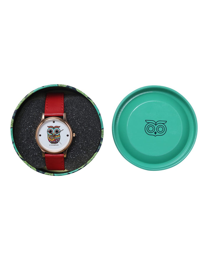 Chumbak TEAL by Chumbak Classic Owl Red Wrist Watch