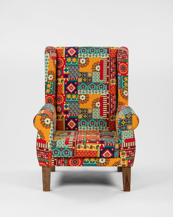 Chumbak The Begum Wing Chair -Floral Swirls