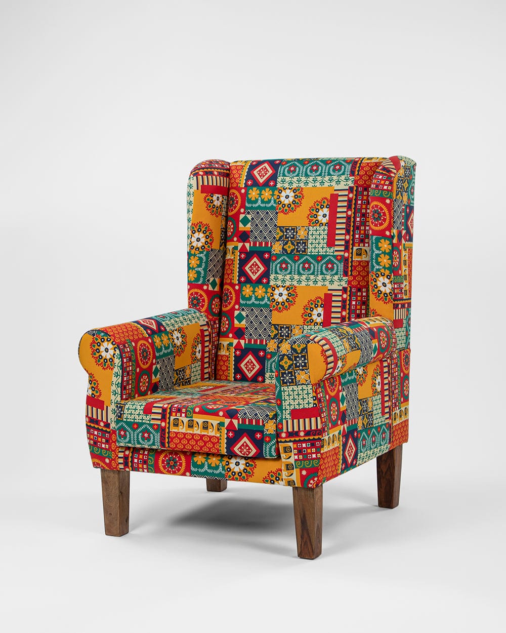 Chumbak The Begum Wing Chair -Floral Swirls